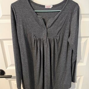 Halife Gray Long Sleeve Women's Top